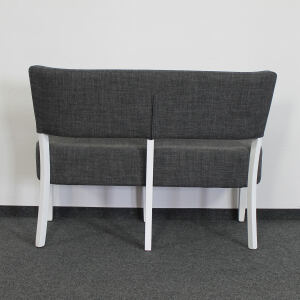 Vintage Polsterbank grau mit Lehne