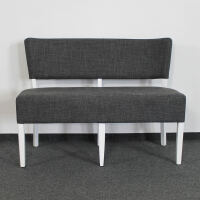 Vintage Polsterbank grau mit Lehne