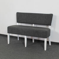 Vintage Polsterbank grau mit Lehne