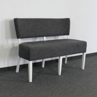 Vintage Polsterbank grau mit Lehne