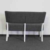 Vintage Polsterbank grau mit Lehne