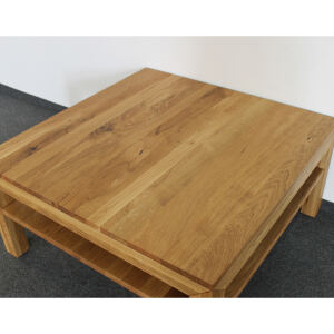 Couchtisch Wildeiche 100x100cm mit Ablagefach