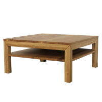Couchtisch Wildeiche 100x100cm mit Ablagefach