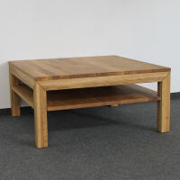 Couchtisch Wildeiche 100x100cm mit Ablagefach