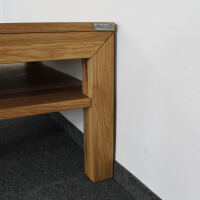 Couchtisch Wildeiche 100x100cm mit Ablagefach