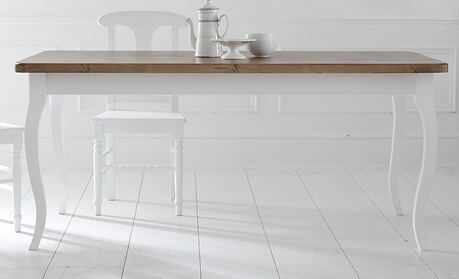 Landhaus Esstisch 180 cm mit geschwungenen Beinen