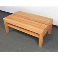 Couchtisch 120x70cm aus Kernbuche mit Ablagefach