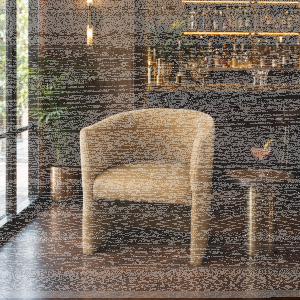 Vintage Cocktailsessel Lederoptik Sand