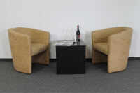 Vintage Cocktailsessel Lederoptik Sand