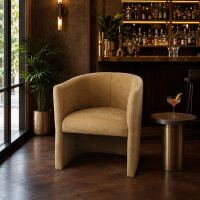 Vintage Cocktailsessel Lederoptik Sand