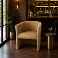Vintage Cocktailsessel Lederoptik Sand