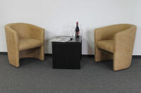 Vintage Cocktailsessel Lederoptik Sand