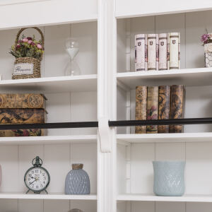Großes Büro-Regal im Landhausstil, altweiß