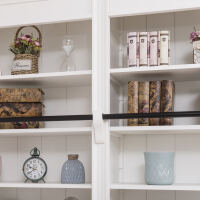 Großes Büro-Regal im Landhausstil, altweiß