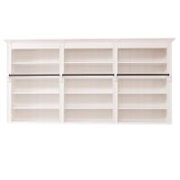 Langer Bücherregal-Aufsatz im Landhausstil, altweiß - 3m