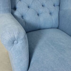 Landhaus Ohrensessel mit Relaxfunktion hellblau