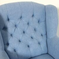 Landhaus Ohrensessel mit Relaxfunktion hellblau