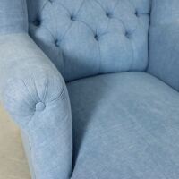 Landhaus Ohrensessel mit Relaxfunktion hellblau