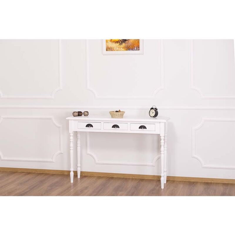Schmaler Konsolentisch weiß im Landhausstil - Onlineshop für massive Landhausmöbel