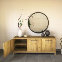 Langes Sideboard aus Massiver Wildeiche
