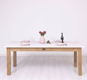 Landhausstil Esstisch mit Schublade (210cm)