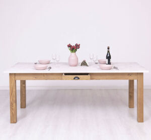 Landhausstil Esstisch mit Schublade (210cm)