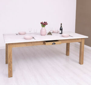 Landhausstil Esstisch mit Schublade (210cm)