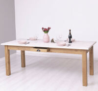 Landhausstil Esstisch mit Schublade (210cm)