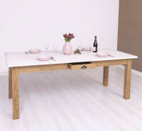 Landhausstil Esstisch mit Schublade (210cm)