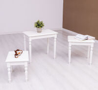 Landhausstil Beistelltisch 3er Set altweiß