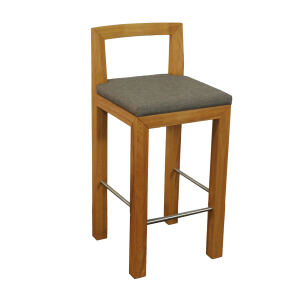 Polstersitz-Barhocker mit Lehne Kernbuche