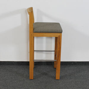 Polstersitz-Barhocker mit Lehne Kernbuche