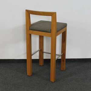 Polstersitz-Barhocker mit Lehne Kernbuche