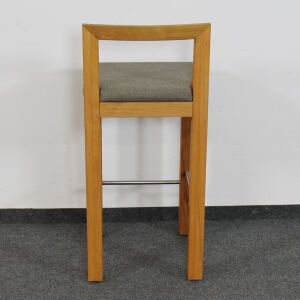 Polstersitz-Barhocker mit Lehne Kernbuche