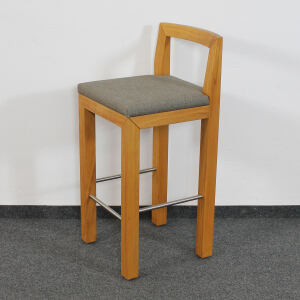 Polstersitz-Barhocker mit Lehne Kernbuche