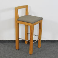 Polstersitz-Barhocker mit Lehne Kernbuche