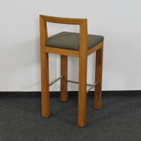Polstersitz-Barhocker mit Lehne Kernbuche