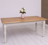 Esstisch Shabby Chic Landhausstil (180cm) - Eichenplatte
