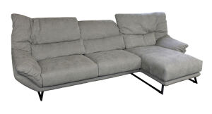 Polstersofa Riva ES Brand, Flachgewebe hellgrau
