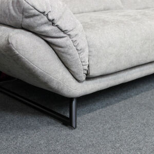 Polstersofa Riva ES Brand, Flachgewebe hellgrau