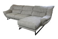Polstersofa Riva ES Brand, Flachgewebe hellgrau