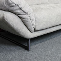 Polstersofa Riva ES Brand, Flachgewebe hellgrau
