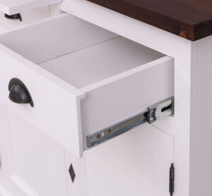 Massivholz Sideboard weiß im Landhausstil
