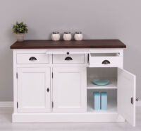 Massivholz Sideboard weiß im Landhausstil