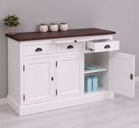 Massivholz Sideboard weiß im Landhausstil