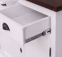 Massivholz Sideboard weiß im Landhausstil