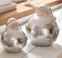 Nikolaus mit Kugelbauch, silber, 2er Set