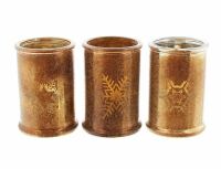 3er Set Windlichter Kupfer