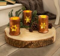 3er Set Windlichter Kupfer