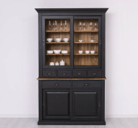 Landhaus Buffetschrank mit Schiebetüren schwarz